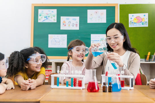 organized science classroom teacher and students